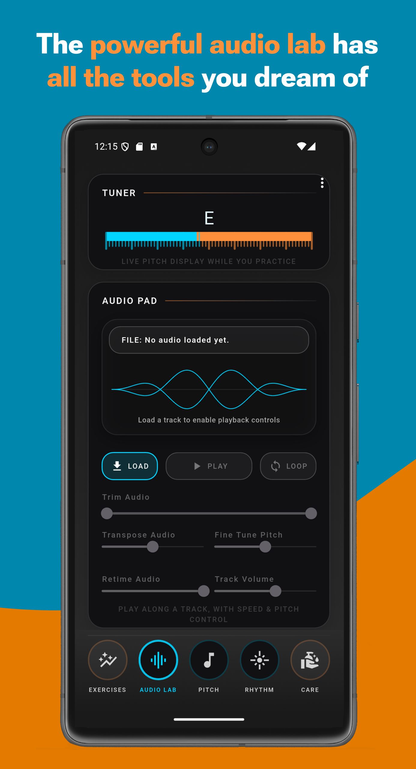 Audio lab with playback controls